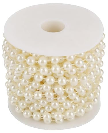 Perlenkette Deko 10M 8mm Hochzeit Perlenschnur Perlenband für Perlenhochzeit Deko DIY Gestaltung Blumen Dekoration