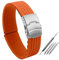 AJASMKLX Bracelet en caoutchouc de Silicone for hommes, étanche, for Fossil, Armani, Omega, 16mm, 18mm, 20mm, 22mm, 24mm(Orange,22mm)