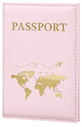 ILIYAH Custodia Passaporto Italiano Porta Documenti da Viaggio Donna & Uomo Portafoglio Passaporto Passaporto Cover(Rosa)