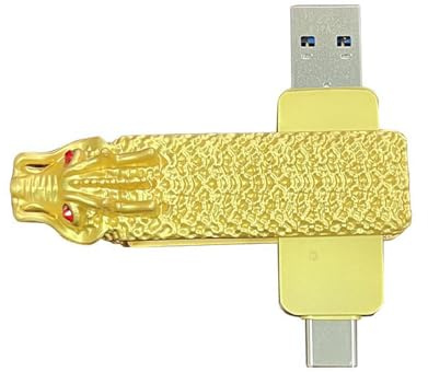 USB-Speicherstick aus Metall, Waffenform, alte chinesische Bronze, Fischdarm, Schwert, U-Disk, Panda-Form, USB-Flash-Laufwerk (Dragon USB-C otg, 64 GB)