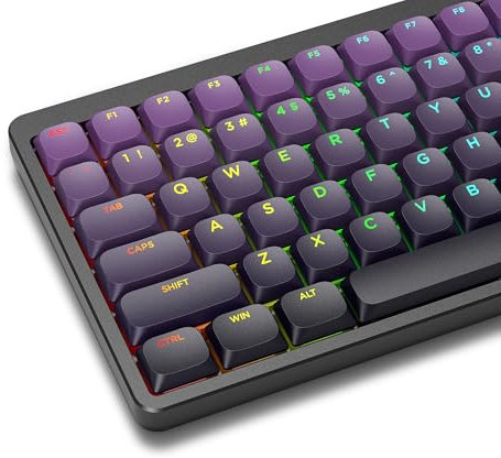 Womier Translucent Low Profile PBT Keycaps, Custom Keycaps for Mechanical Keyboard 60, 65, 75, 100%, Compatible with Cherry, Gateron and MX Switches, Purple