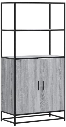 vidaXL Highboard Grau Sonoma 68x35x139 cm Holzwerkstoff und Metall