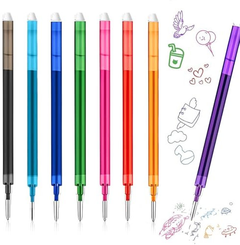 BECHS 8 Stück Radierbarer Ersatzminen- Kompatibel Mit Pilot Frixion-Bunte Erasable Gel Pen Refill Set, Stiftspitze 0,7mm, Einfach zu Radieren, 8 Farben