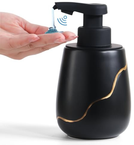 Bosilunlife Seifenspender Automatisch, 500ml Elektrischer Seifenspender mit Sensor Infrarot, No Touch Sensor Automatischer seifenspender, USB Wiederaufladbar für Küchen, Bad, Schule, Hotel (Schwarz)