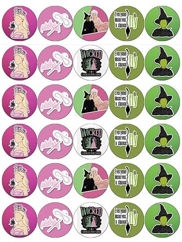 30 Wicked Movie Inspired Cupcake Toppers Edible Wafer Paper Fairy Cake Toppers Birthday Celebration Cakes Decorations