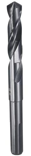 sourcing map 14mm Drill Bit 1/2 Reduced Shank 3-Flat 4241 HSS | High Speed Steel Nitriding Black 118° for Soft Materials Wood Plastic Iron Copper Aluminum