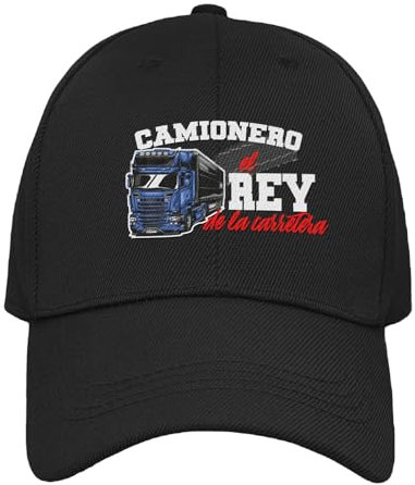 Gorra Hombre Camionero. Regalo para Camioneros. Ideas de Regalos Originales para Conductores de Camión, Regalo para Quienes Viven en la Carretera. Gorra con Visera (FR/ES, Letras, Talla única, Negro)