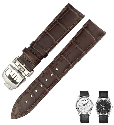 RVHAOODI 20mm 21mm 22mm schwarz braun blau echtes Leder Uhrenband für IWC Jaeger Lecoultre Master Cowhide Watch Gurt Accessoires
