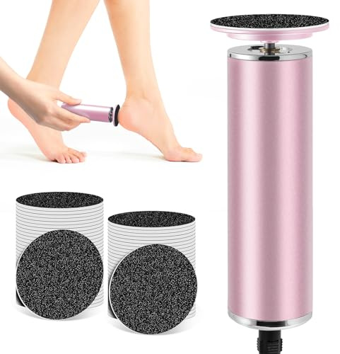 Pedicure Elettrico Professionale per Piedi, Lima Elettrica per Rimozione Calli e Pelle Morta, Attrezzo per Pedicure con 60 Cuscinetti di Ricambio per Duroni e Talloni Screpolati