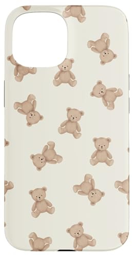 Niedliches Teddybär-Muster, kuschelig, kokett, ästhetisch Hülle für iPhone 15