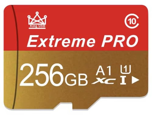 Kind USB Extreme Pro Carte Mémoire MicroSD 256 Go, Classe 10, A1, U1, avec Adaptateur SD, Haute Vitesse (256, GB)