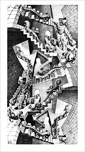 1art1 M.C. Escher Poster Treppenhaus Kunstdruck Bild 79x45 cm