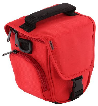 Trendz Universal Bridge Camera Case with Neck Strap and Belt Loop - Red