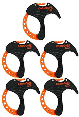 CableCuff Pro (5er Pack:5 kleine 2,5 cm Durchmesser) verstellbare, wiederverwendbare, Kabelbinder, Ersatz für Verlängerungskabel oder Elektronik