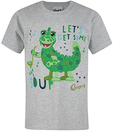 Official Clangers Soup Boy's T-Shirt (7-8 Years) Grey