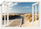ARTLAND Wanddeko Poster & Kunstdrucke Wandposter 130x90 cm Fensterblick Fenster Strand Meer Maritim Düne Leuchtturm Nordsee Langeoog T5RQ