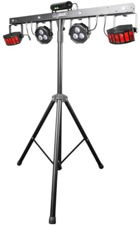 CHAUVET DJ GigBAR 2 4-in-1 DJ Lighting System | Party Lights with LED Derby, Wash Lights, Laser & Strobe Effects | DMX Control, Wireless Footswitch & Tripod Included | Stage, Wedding & Event Lighting