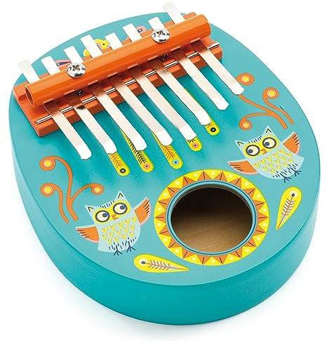 Djeco Animambo Kalimba – Sicheres Musikinstrument für Kinder, niedliches pädagogisches Kleinkind-Musikspielzeug für Motorik, Kreativität, Fantasie und Rythym – Spielzeug für Mädchen und Jungen ab 3