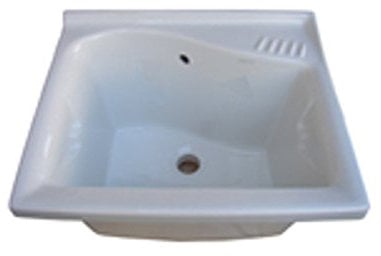 DOLOMITE Serie Lago J305900 Solo Lavatoio da Incasso 75x61 in Ceramica Bianco Europeo