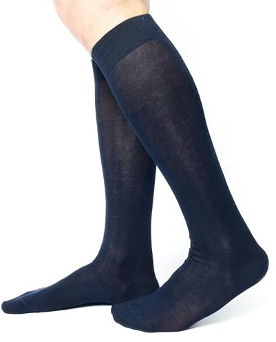 Ciocca Calze uomo lunghe, pregiato cotone 100% FILO DI SCOZIA - Calzini 6 Paia - tre taglie - Resistenti [310_085_105_6]