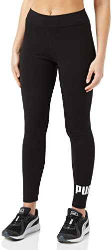 PUMA Damen ESS Logo Leggings Hose, Cotton Black, 40