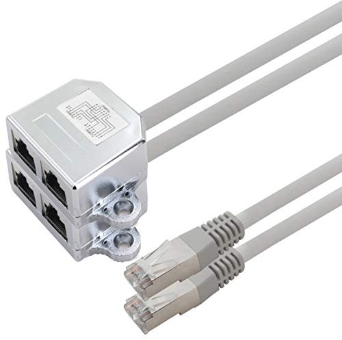 1aTTack.de Cat. 5e Patchkabeladapter Netzwerkkabel Splitter Telefon/Ethernet 0 1 m 2 Stück