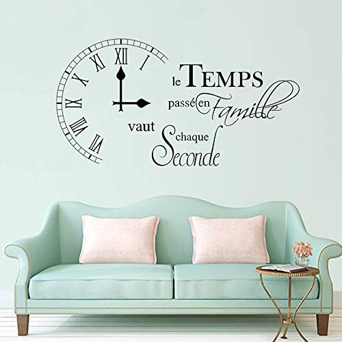decalmile Adesivi Murali Scritte e Frasi Famiglia Tempo Decorazione Murale Sala da Pranzo Soggiorno Camera da Letto