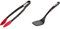 Tefal Pinzas de cocina K2060714 - Pinzas de plástico termo resistente, punta silicona, fácil de lavar negro/rojo & Espátula Ingenio - Espátula de plastico resistente y duradero,rojo/negro