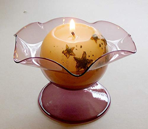 Kerzenhalter Glas Kugelkerze Teelichthalter Windlicht Seerose Kerzenständer Glas rose handmade