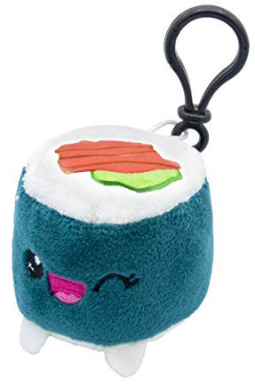 Joytoy Plushi Maki Sushi mit Lachs Plüsch Clip On 7 cm, Schwarz