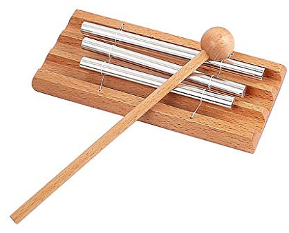 Alnicov Chime Gong Glockenspiel Chime Stick Drum Percussion Instrumente mit drei Tönen,inklusive Holzhammer für Yoga,Meditation,Früherziehung Musical