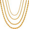 OSTAN Herren/Damen Halskette Edelstahl Verdrehte Kette Seilkette Kordelkette Breite 2 MM Länge 45 cm Gold