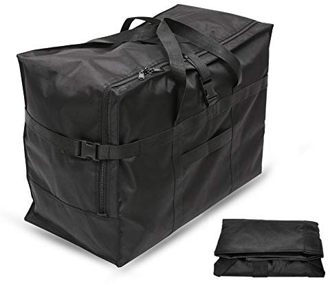 Reisetasche Extra Groß, Faltbare 900d Oxford Heavy-Duty Duffle Bag für Urlaub, Camping, Umzug, Zelt, trandbeutel, Aufbewahrung Handgepäcktasche(Schwarz,100 Liter)