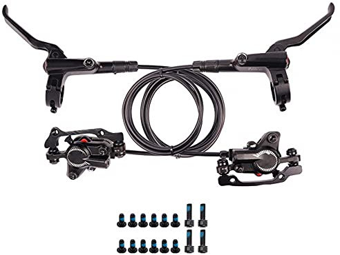 DONGKER Hydraulische Scheibenbremse Fahrrad, Vorne Und Hinten Hydraulik Bremse Fahrrad, Doppelkolben Aluminiumlegierung Scheibenbremsen für Mountainbike, Fahrrad, MTB, E-Bike