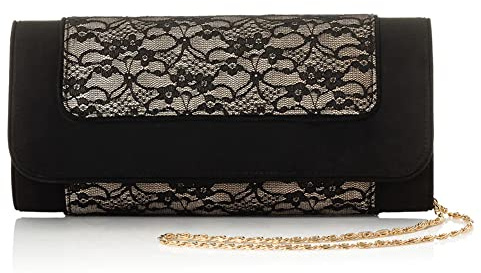 Ruby Shoo Damen Tirana Lace Clutch Bag passend zu Josie & Chrissie, Schwarze Spitze, 36