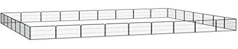 vidaXL 32-TLG. Hundelaufstall Schwarz 100x50cm Stahl Pulverbeschichtet