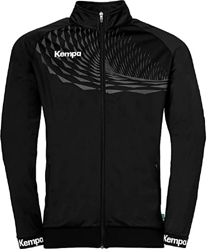 Kempa Herren Wave 26 Poly Jungen Sport Fußball Training Sweatshirt Sweatjacke, Schwarz (Black/anthracite), S