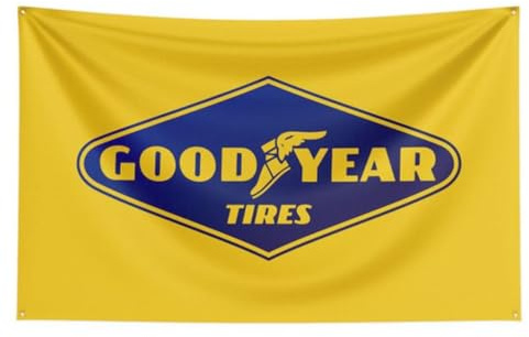hotrodspirit - Drapeau Good Year Tyres Pneu 150x90cm Flag Deco Garage