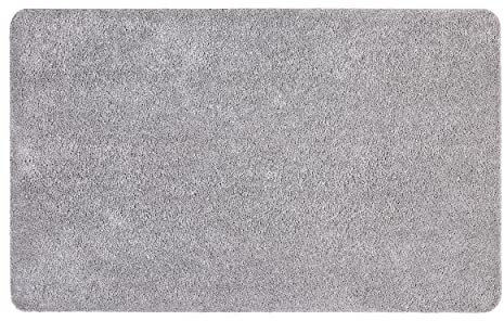 Astra Fußmatte innen rutschfest - Pflegeleichte Schmutzfangmatte waschbar - Türmatte PVC-frei Sauberlaufmatte - saugstarker Fußabtreter hellgrau 50x80 cm
