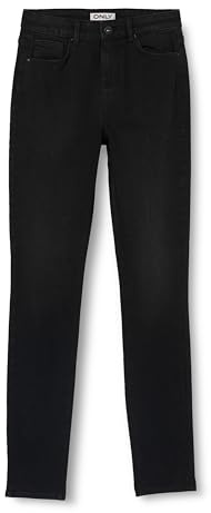 ONLY Women's ONLDRUNA HW Skinny DNM PIMBOX Jeans, Black, 27W x 32L