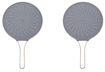 INNAL 2 uds Ollas y Utensilios seleccionados Resistentes a sartenesUniversal en Acero Inoxidable y Protectores Sartenes Gris Hogar Ollas de Acero al Aceite Freír Quemaduras Herramientas