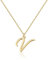 Halskette mit Initial in 18 Karat Gold V - Personalisierter Buchstaben-Schmuck für Frauen, handgefertigter Edelstahlanhänger, Geschenk für Geburtstag, Weihnachten, Abschluss, Valentinstag, Muttertag