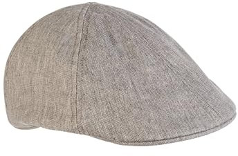 camel active Herren Schiebermütze aus Leinen-Mix Grau Menswear-L