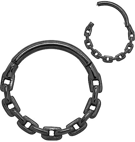 (8mm) Chirurgenstah 1,2 mm Kettenglied Segment Nasenring Hoop Knorpelohrring Septum Clicker Klappbarer Lippen Daith Helix Rook Tragus Piercing Schmuck