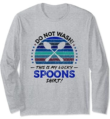 Spoons Game Funny Quote Retro Vintage 60s Graphic Long Sleeve T-Shirt