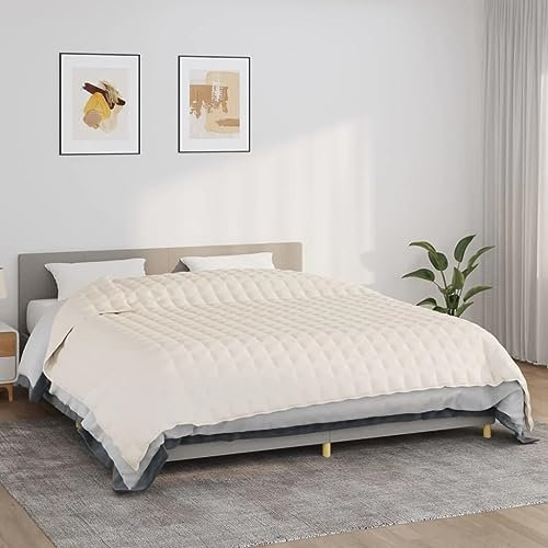 vidaXL Gewichtsdecke hellcreme 220x260cm 11kg Stoff