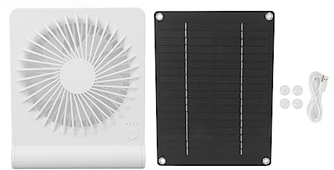 Uadme Solarpanel-betriebener Tischventilator, Solar-Tischventilator, Tragbar, Wiederaufladbar, Innovativer, Leiser Solarpanel-betriebener Ventilator Für Zuhause, Büro, Camping, Outdoor