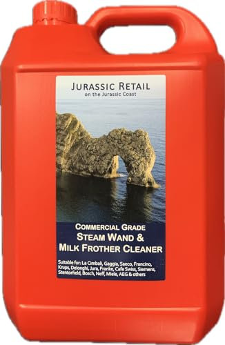 Jurassic Retail Commercial Grade Liquid Milk Froth Residue Cleaner Detergent Steam Wand & Milk Frother Cleaner 5 Litre Refill Bottle (5000ml)