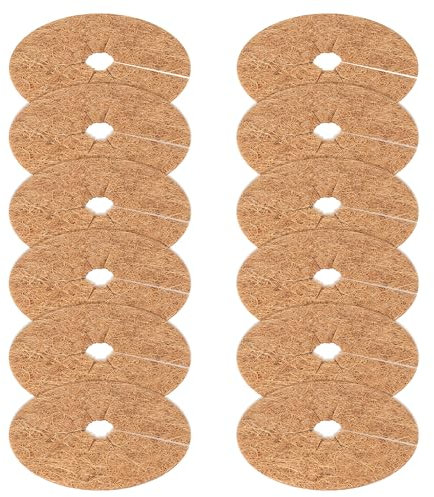 YiliYa 12 Stück Ø20cm Kokosmatten, Kokosfasermatte, Kokos Pflanzenschutz, Winterschutz Kokos, Kokosscheibe Für Pflanzen, Topfpflanzen, Pflanzenschutzmatte, Unkrautschutzmatte