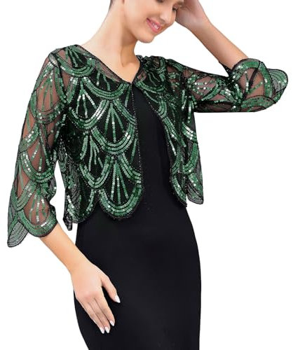 Duohropke 1920s Stola Damen Retro Schal Umschlagtücher Hochzeit Braut Schal Schulter Bedeckung für Abendkleid 20er Jahre Stil Gatsby Kostüm Accessoires